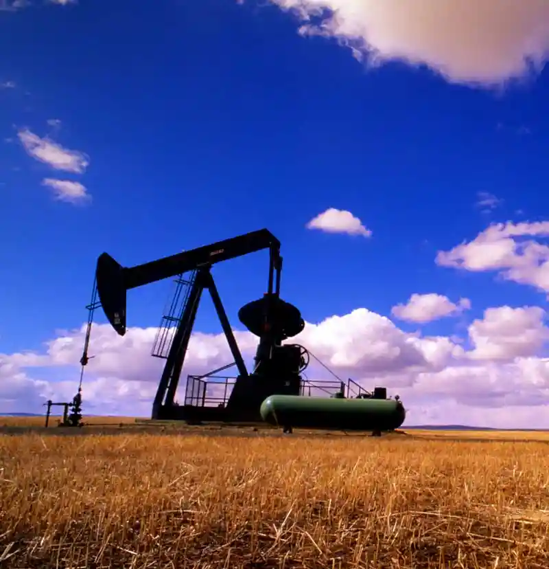 Oil well in field